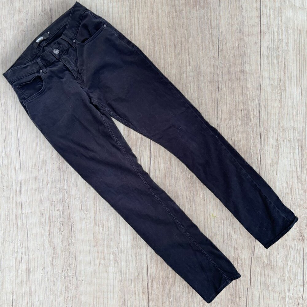 Hudson Blake Slim Straight Jeans Mens 30x33 Black Stretch Designer Denim